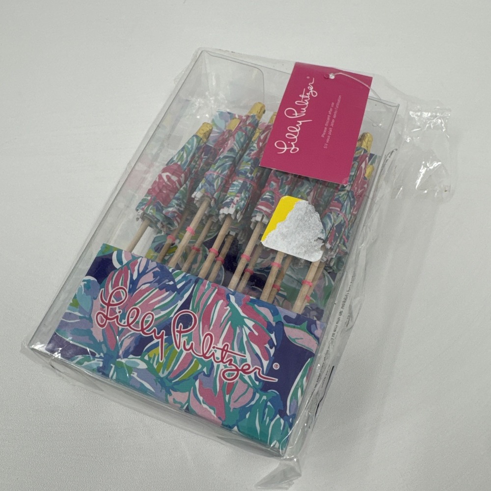 LILLY PULITZER Mini Drink‎ Umbrellas Summertime Party Decor Beach Theme Bougie